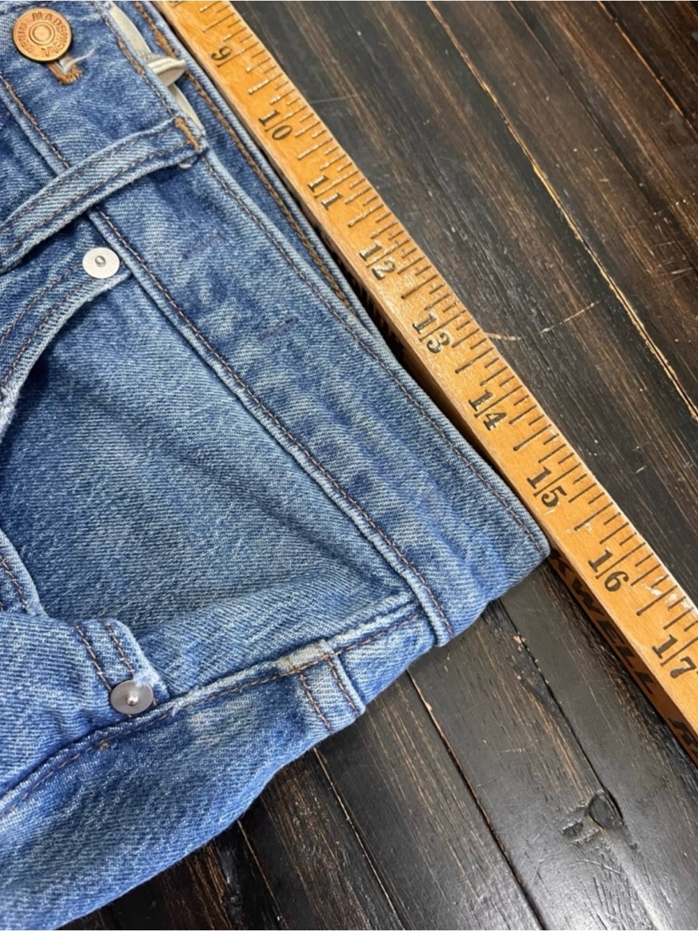 Madewell The Perfect Vintage Wide Leg Crop Jeans in Medium Blue Wash Sz 29 - Picture 7 of 12